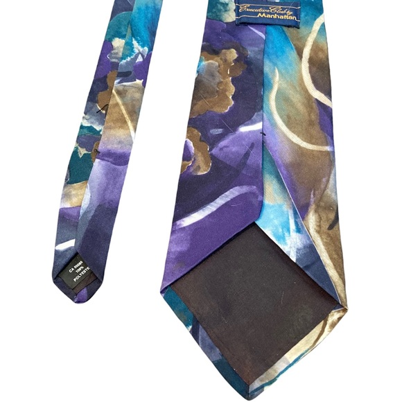 EXECUTIVE CLUB•MULTICOLOUR-FLORAL-ABSTRACT MEN’S TIE• - Picture 3 of 5